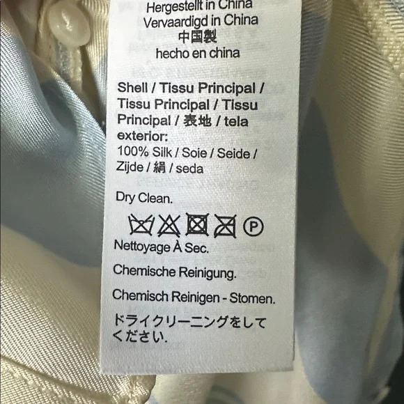 J. Crew collection silk ruffle blouse Blue and Cream - Picture 7 of 7